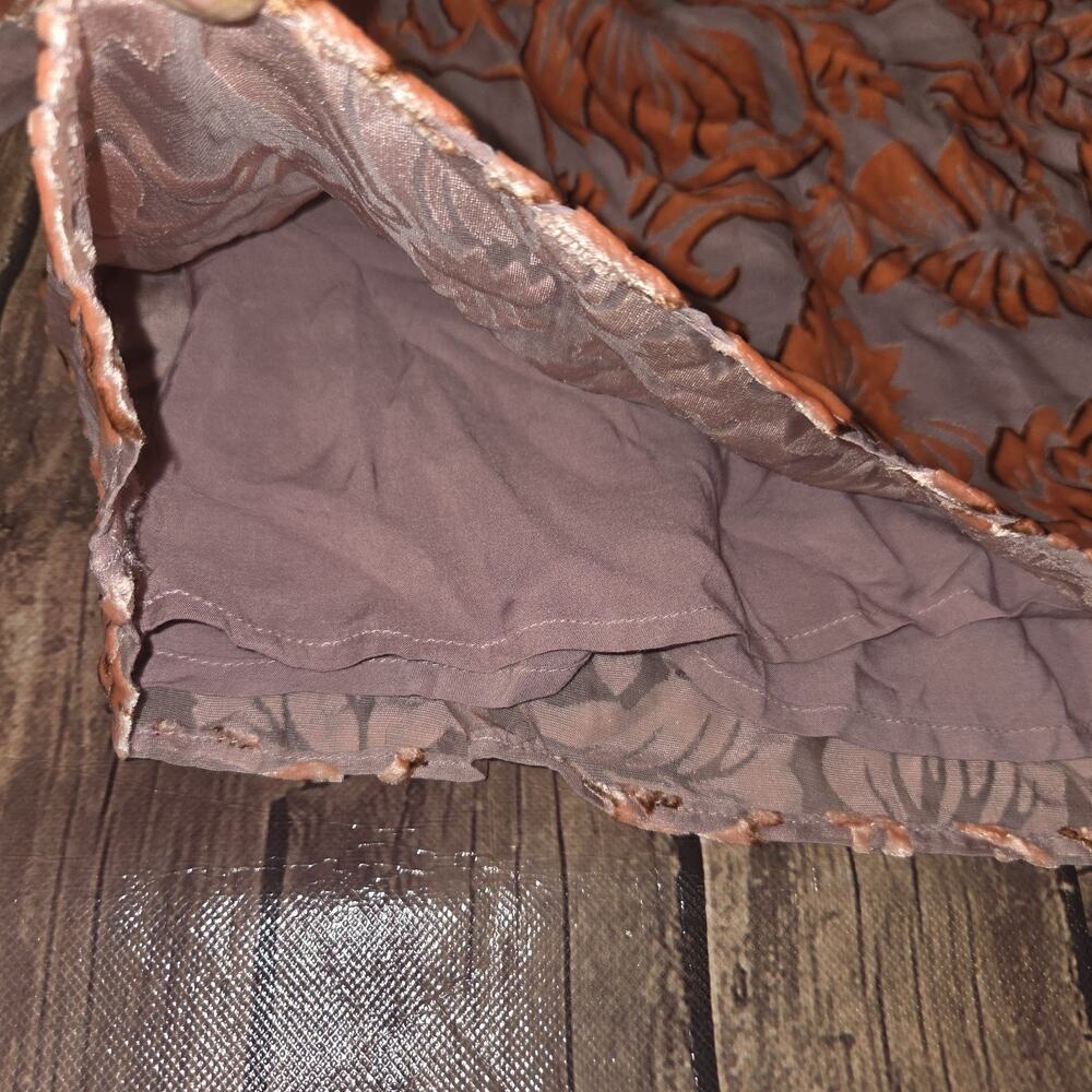 Sundance Top Womens S Peach Mauve Eloise Floral Velvet Burnout Silk Blend Boho - Picture 7 of 9